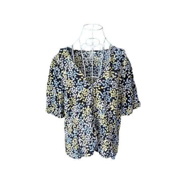 H&M floral sheer black top - Picture 1 of 7